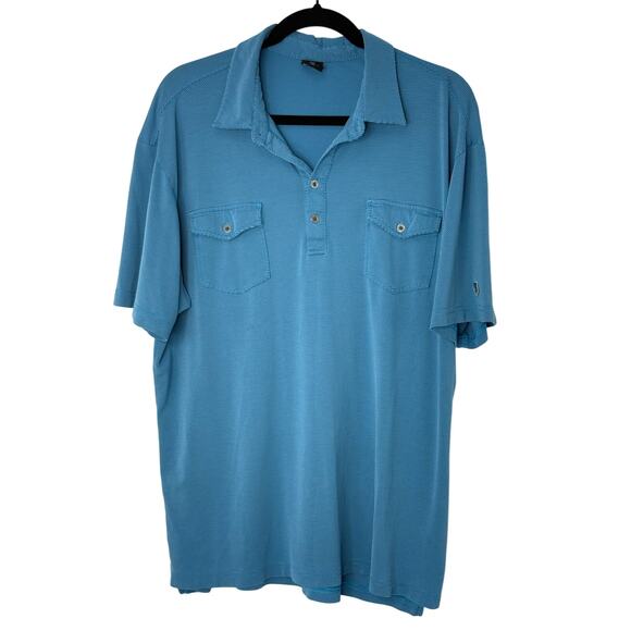 Kuhl Other - KUHL Polo Shirt Men's Size XL Pockets Modal Blend Stretch Hiking Casual Blue
